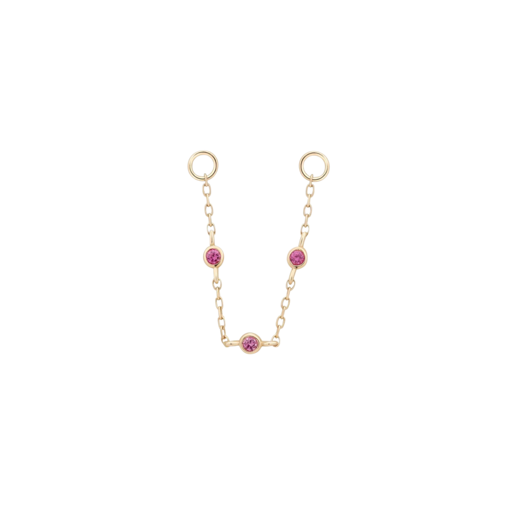 3 Bezel - Pink Sapphire - Chain