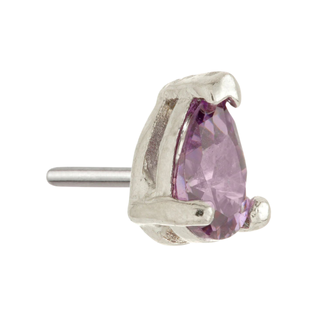 Tish Lyon - 14ct Gold Threadless Teardrop Gem Pin Attachment