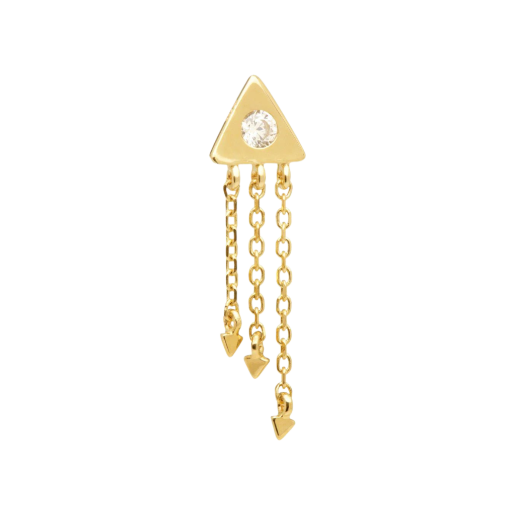 Tish Lyon - 14ct Threadless Triangular Triple Chain Pin Attachment