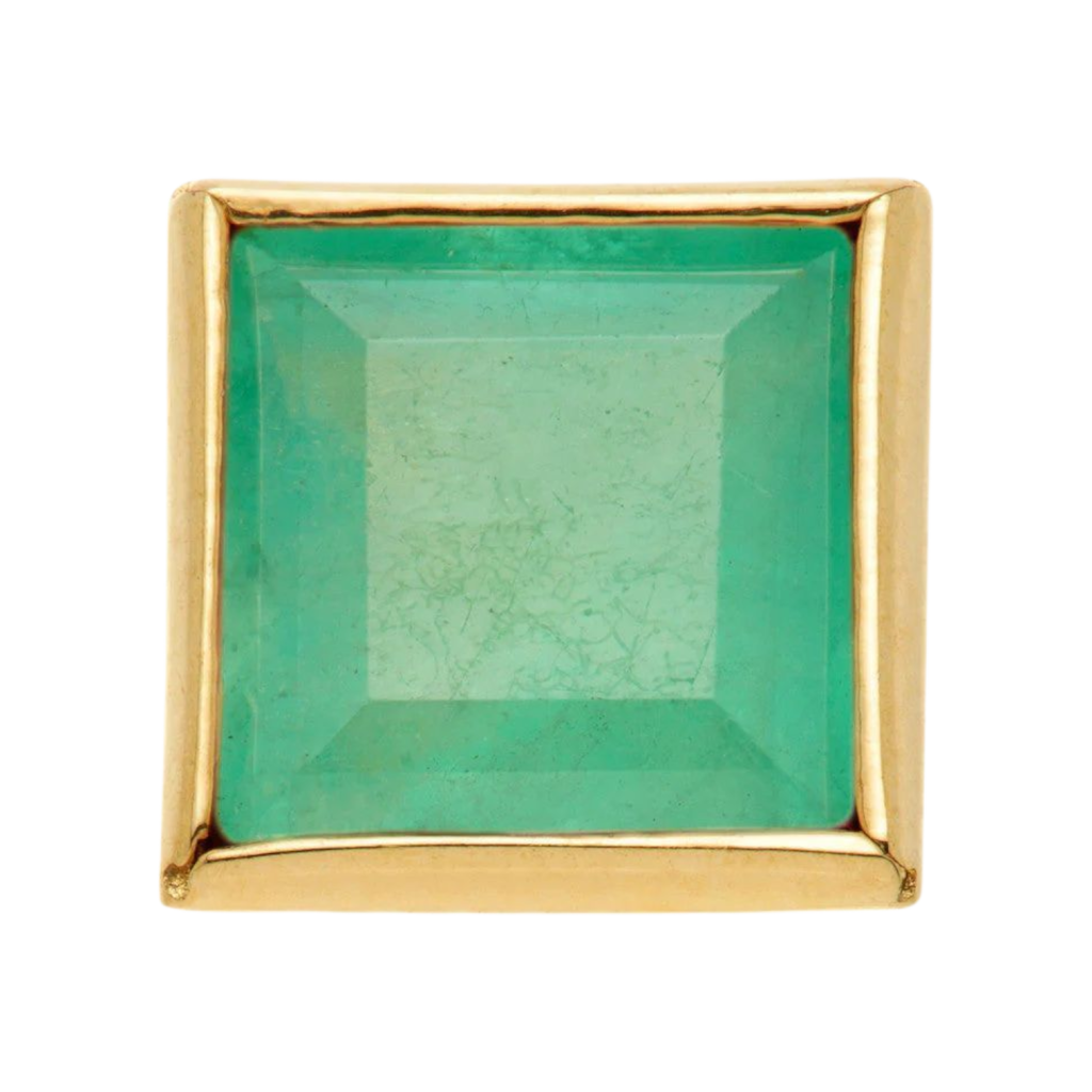 Tish Lyon - 14ct Gold Threadless Emerald Square Pin Attachment