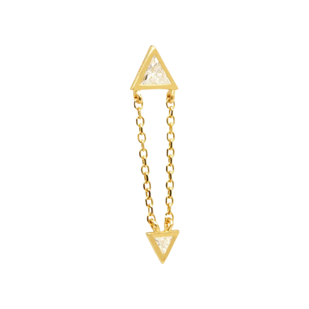 Tish Lyon - 14ct Threadless Double Trillion Chain Pin Attachment