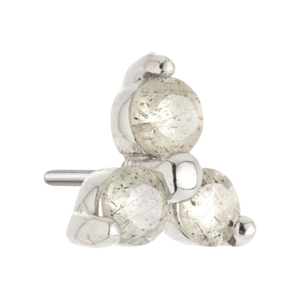 Tish Lyon - 14ct Gold Threadless Trinity Labradorite Pin Attachment